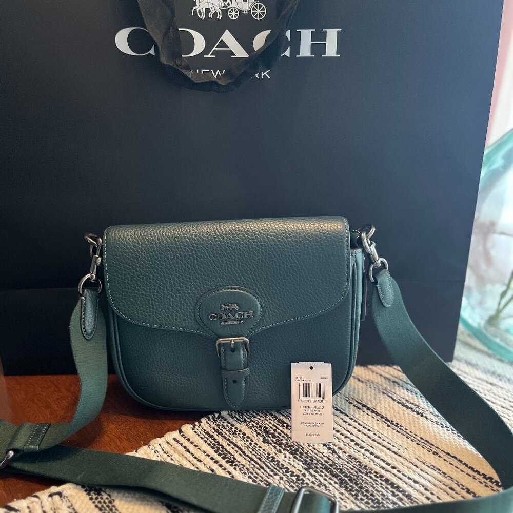 NWT Coach Amelia Saddle Bag – Soft Pebble Leather (CP107)